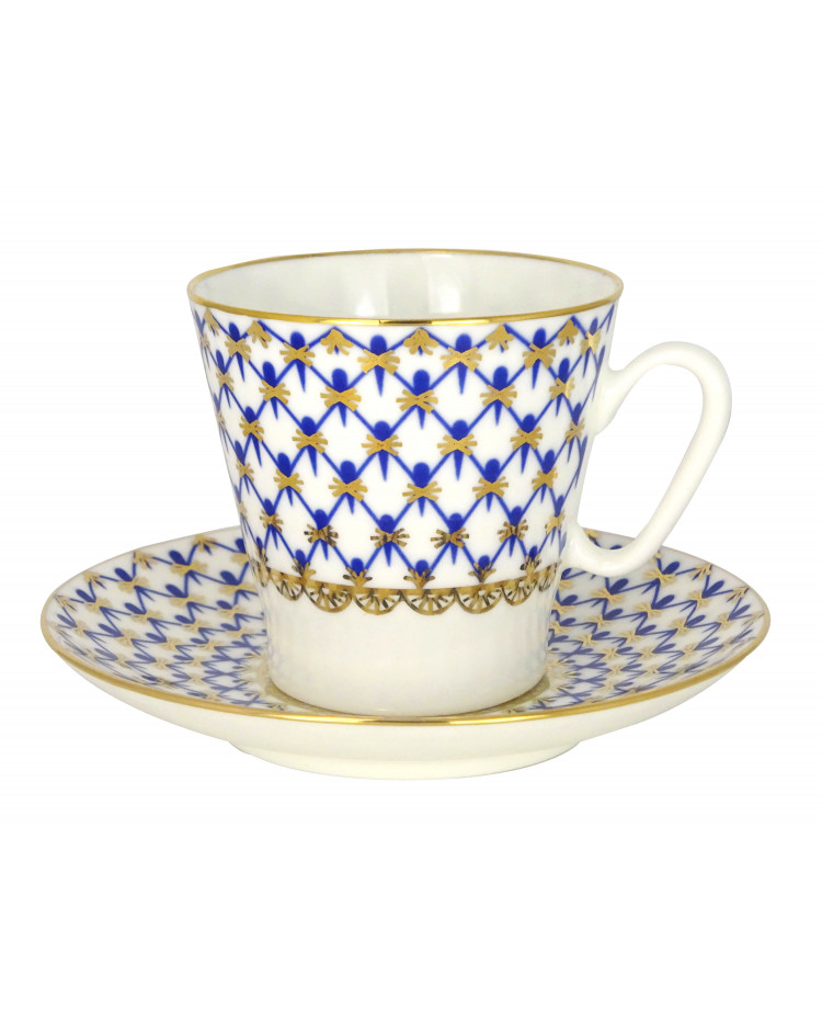 LOMONOSOV IMPERIAL PORCELAIN ESPRESSO COFFEE CUP AND SAUCER COBALT LOMONOSOV IMPERIAL PORCELAIN ESPRESSO COFFEE CUP AND SAUCER COBALT